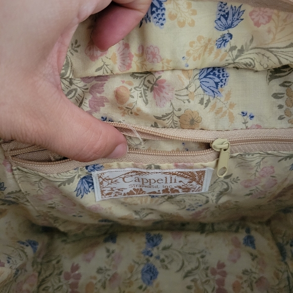 CAPPELLI STRAWORLD Raffia Floral Handbag with Bamboo Handles - Picture 5 of 11